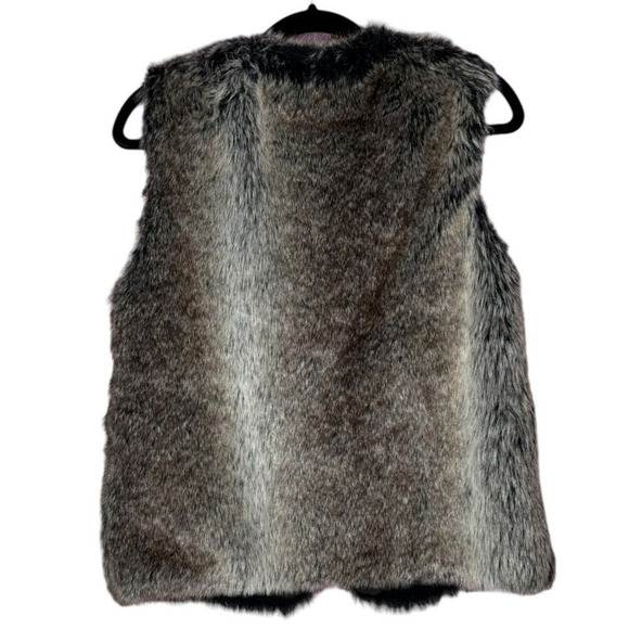 Blu Spero Faux Fur Vest Mob Wife Double Hook Closure 70s Disco Size Small - Picture 3 of 6